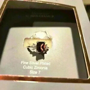 Believe FINE Silver Plated Cubic Zirconia Ring,Size 7